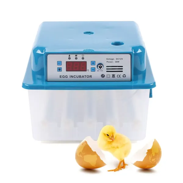 Incubateur entièrement automatique 16 œufs - Double alimentation - Incubateur intelligent - Petit chauffe-eau automatique de régulation de la température