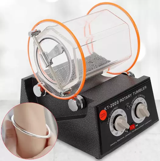 Machine à polir avec tambour de 5 kg - Moulin à billes - Pour bijoux, polissage de bijoux, polissage - Rotary Tumbler