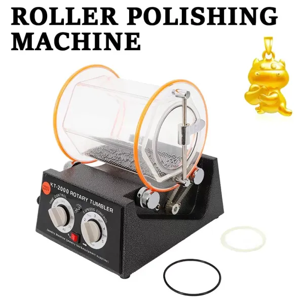 Machine à polir avec tambour de 5 kg - Moulin à billes - Pour bijoux, polissage de bijoux, polissage - Rotary Tumbler