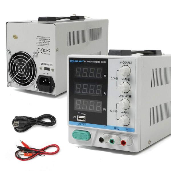 Bloc d'alimentation de laboratoire - 0-30 V - 0-10 A - Affichage numérique LED réglable - Stabilisateur - Affichage numérique