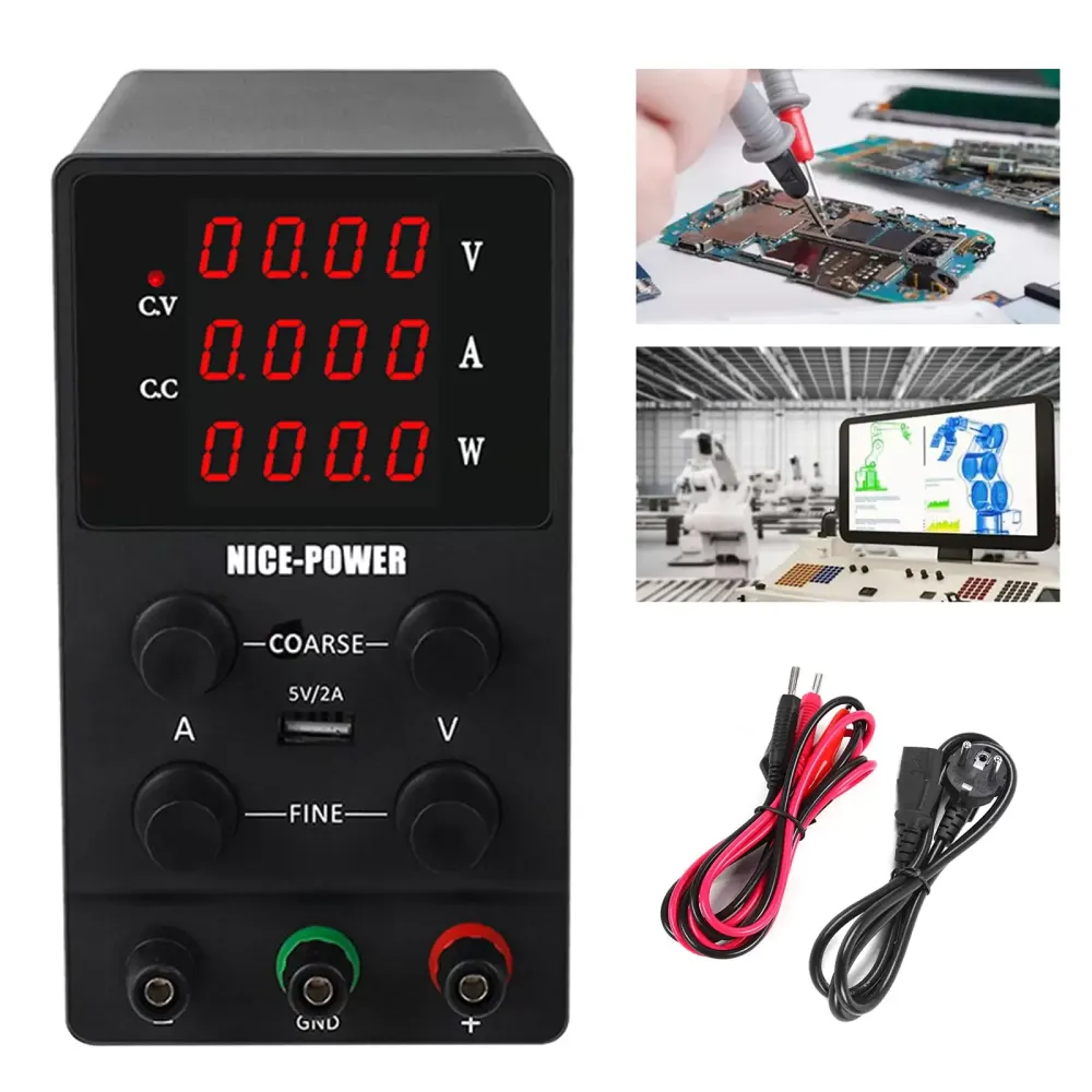 Bloc d'alimentation de laboratoire CC réglable avec affichage LED à 4 chiffres 0-30 V 0-10 A stabilise le bloc d'alimentation de laboratoire