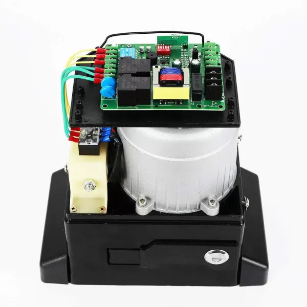 Moteur de portail coulissant - 550 W - Électrique - 1200 kg - Avec 2 télécommandes et 6 crémaillères