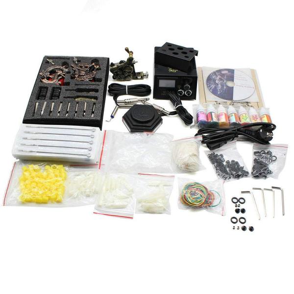 Kit complet de tatouage comprenant 2 machines à tatouer 7 couleurs aiguilles machine