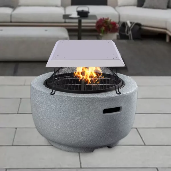 Bouclier thermique extérieur de la fosse à incendie, chaleur vers le bas et vers l'extérieur, acier inoxydable, avec poignée