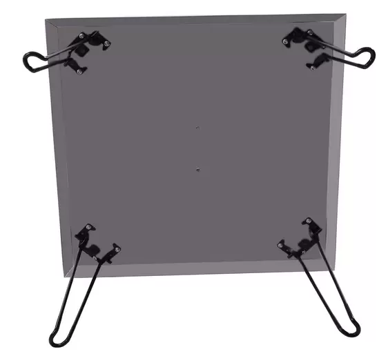 Brasero Couvercle en acier inoxydable pour barbecue, patio, patio, carré, en métal, avec pieds pliables