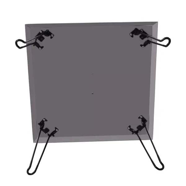 Brasero Couvercle en acier inoxydable pour barbecue, patio, patio, carré, en métal, avec pieds pliables