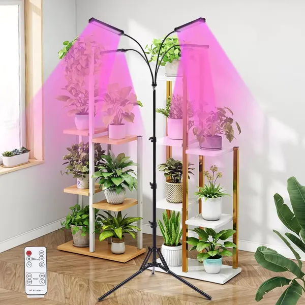 Lampe de culture avec support et clip, 420 LED pour plantes d'intérieur, 10 niveaux à intensité variable, 3 minuteries