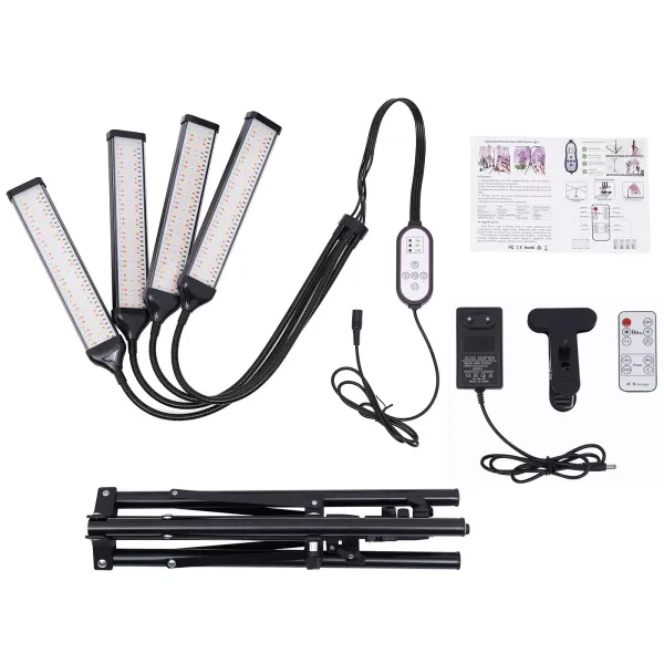 Lampe de culture avec support et clip, 420 LED pour plantes d'intérieur, 10 niveaux à intensité variable, 3 minuteries