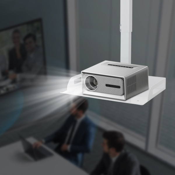 Support de projecteur de plafond, universel, hauteur réglable, 34-56 cm, capacité de charge : 14 kg, blanc