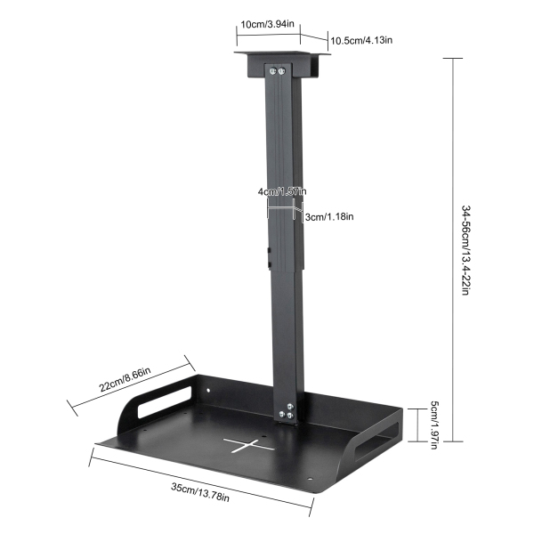 Support de projecteur universel Hauteur réglable 34-56 cm Taille du plateau : 35*22 cm Capacité de charge : 14 kg Noir