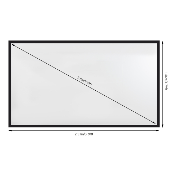 Grand écran de projection 110 pouces Projecteur 16:9 Cadre en alliage d'aluminium Grande surface pour projecteurs vidéo extérieurs Maison