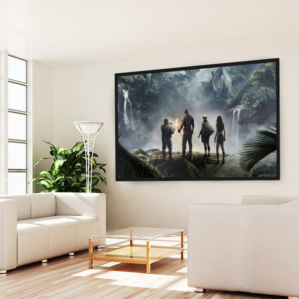 Grand projecteur mural 100 pouces, projecteur 16:9, cadre en aluminium, vidéoprojecteur extérieur à grande portée, maison pour entreprise de cinéma maison