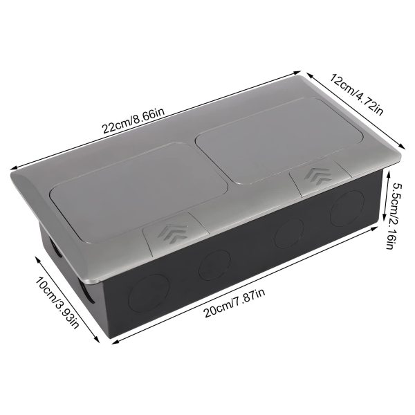 Prise encastrable escamotable Dual Networks&Sockets 250 V 16 A - Étanche et résistante à l'humidité