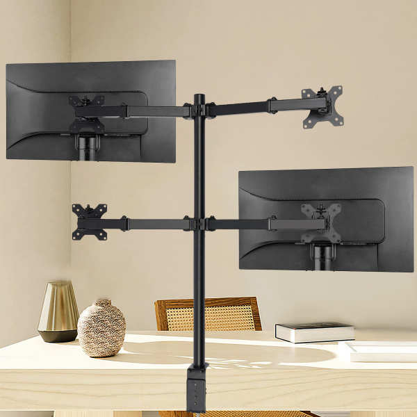Support de bureau pour écran LED et LCD - Inclinable à 180° - Réglable en hauteur à 360° - 9 kg pour chaque écran