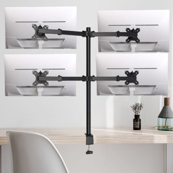 Support de bureau pour écran LED et LCD - Inclinable à 180° - Réglable en hauteur à 360° - 9 kg pour chaque écran