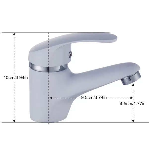 Robinet de lavabo pour salle de bain, robinet de salle de bain en blanc, mitigeur avec noyau en céramique silencieux, robinet pour lavabo