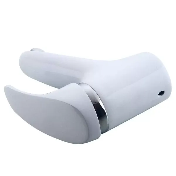 Robinet de lavabo pour salle de bain, robinet de salle de bain en blanc, mitigeur avec noyau en céramique silencieux, robinet pour lavabo
