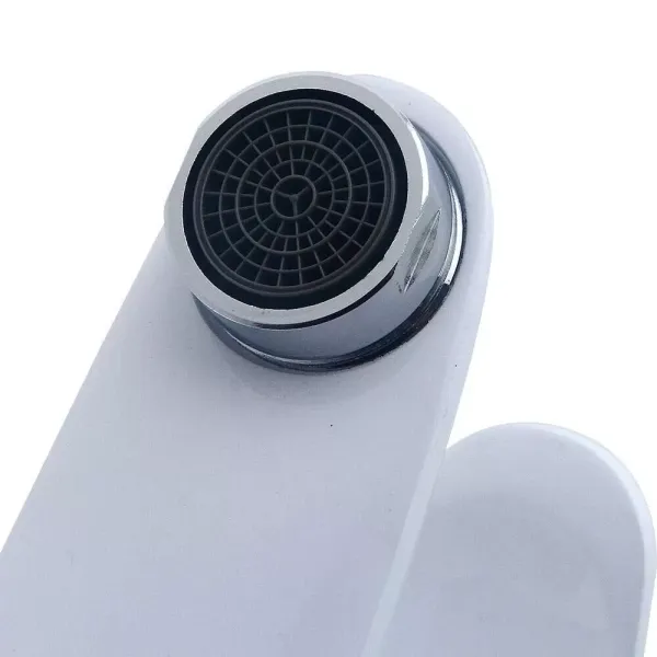 Robinet de lavabo pour salle de bain, robinet de salle de bain en blanc, mitigeur avec noyau en céramique silencieux, robinet pour lavabo
