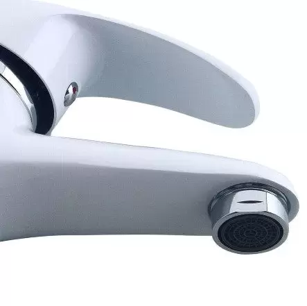 Robinet de lavabo pour salle de bain, robinet de salle de bain en blanc, mitigeur avec noyau en céramique silencieux, robinet pour lavabo