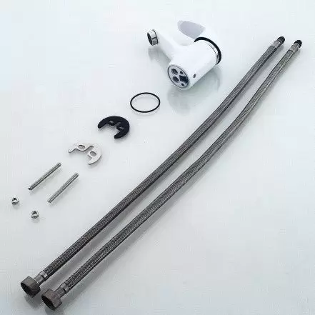 Robinet de lavabo pour salle de bain, robinet de salle de bain en blanc, mitigeur avec noyau en céramique silencieux, robinet pour lavabo