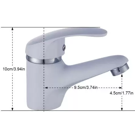 Robinet de lavabo pour salle de bain, robinet de salle de bain en blanc, mitigeur avec noyau en céramique silencieux, robinet pour lavabo