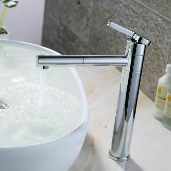 Robinet de salle de bain rotatif à 360° Robinet de lavabo Mitigeur monocommandé