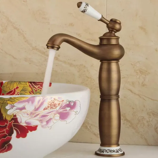 Robinet de lavabo rétro - Pour salle de bain - Avec un trou - Montage à une main - Pour baignoire