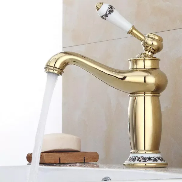 Robinet de salle de bain à un trou - Pour lavabo - Antique - 3/8