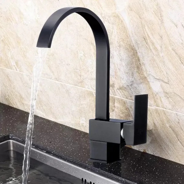 Robinet de cuisine Noir Robinet d'évier Mitigeur d'évier Robinet mitigeur monocommande Robinet de cuisine