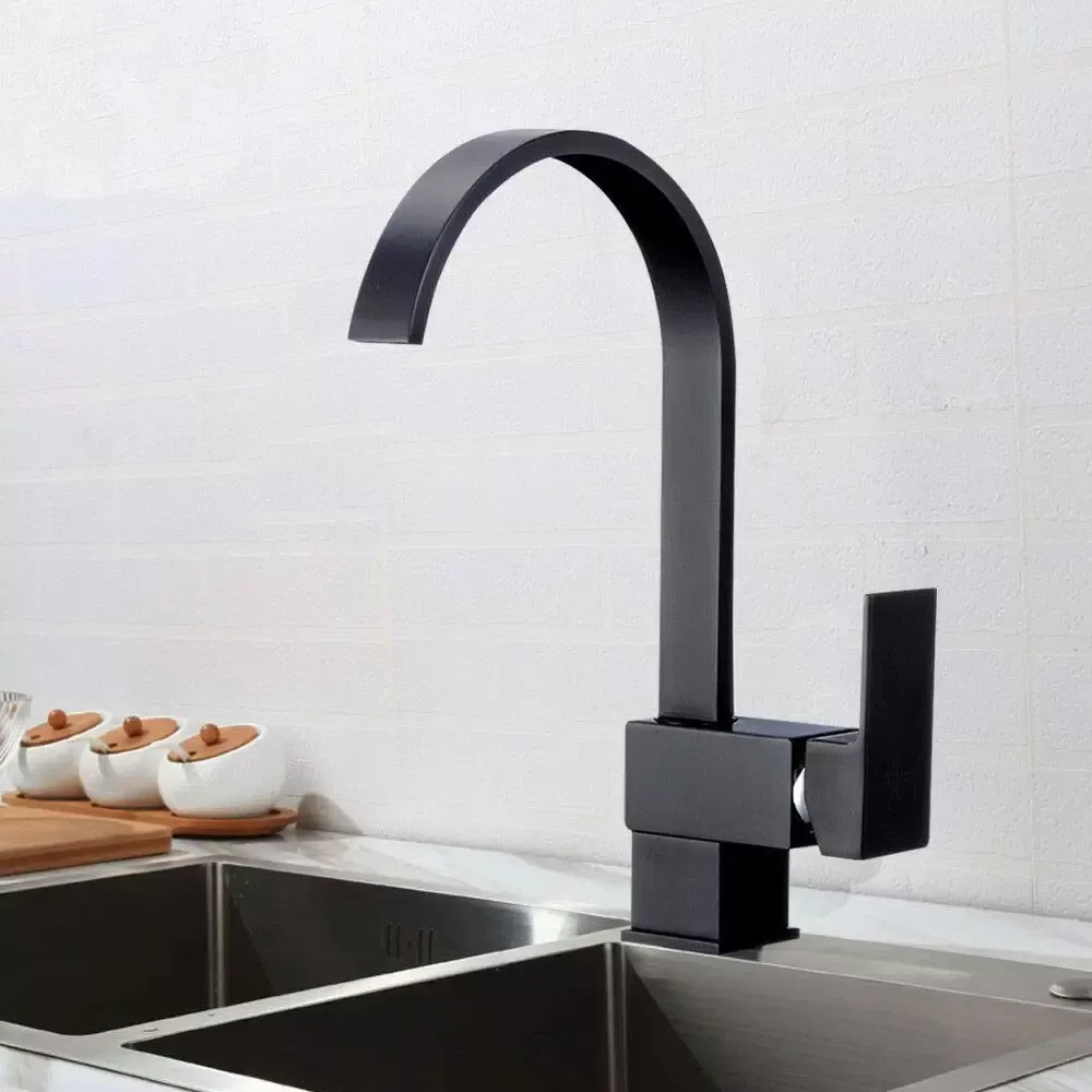 Robinet de cuisine Noir Robinet d'évier Mitigeur d'évier Robinet mitigeur monocommande Robinet de cuisine
