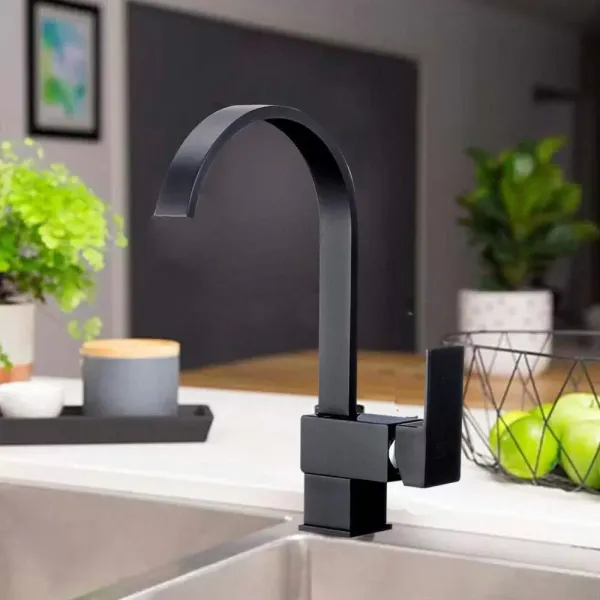 Robinet de cuisine Noir Robinet d'évier Mitigeur d'évier Robinet mitigeur monocommande Robinet de cuisine