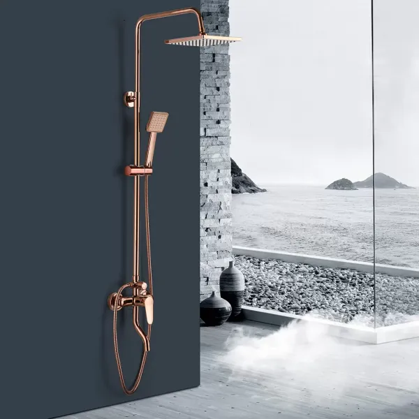 Système de douche mural de pluie de 8 pouces,Robinet de douche de salle de bain Ensemble de douche, pommeau de douche et douchette de tête,barre réglable 730 mm - 1200 mm