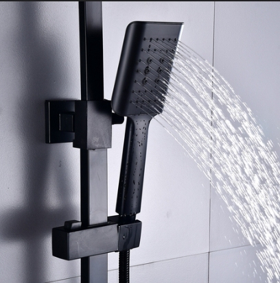 Système de douche 360° avec thermostat 38° C Douche à effet pluie noire