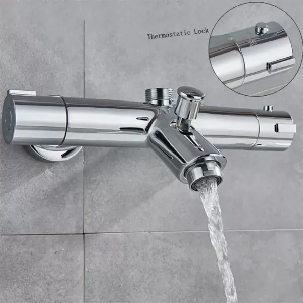 Système de douche thermostatique avec vaporisateur et douchette à main - Système de douche complet réglable en hauteur - En acier inoxydable