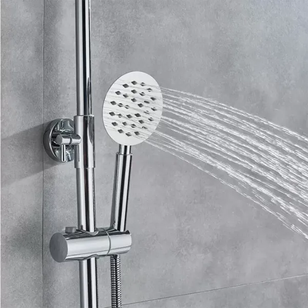 Système de douche thermostatique avec vaporisateur et douchette à main - Système de douche complet réglable en hauteur - En acier inoxydable