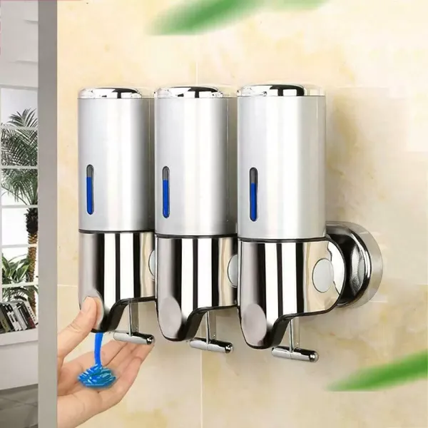 Lot de 3 distributeurs de savon mural - 500 ml - Pour salle de bain, cuisine, bureau, école, hôtel