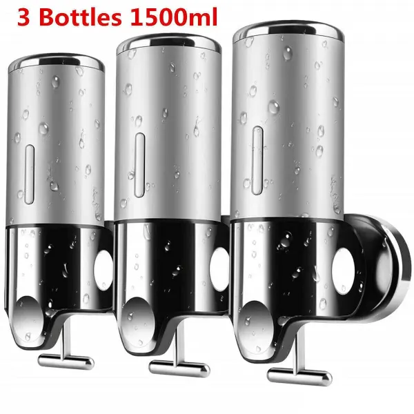 Lot de 3 distributeurs de savon mural - 500 ml - Pour salle de bain, cuisine, bureau, école, hôtel