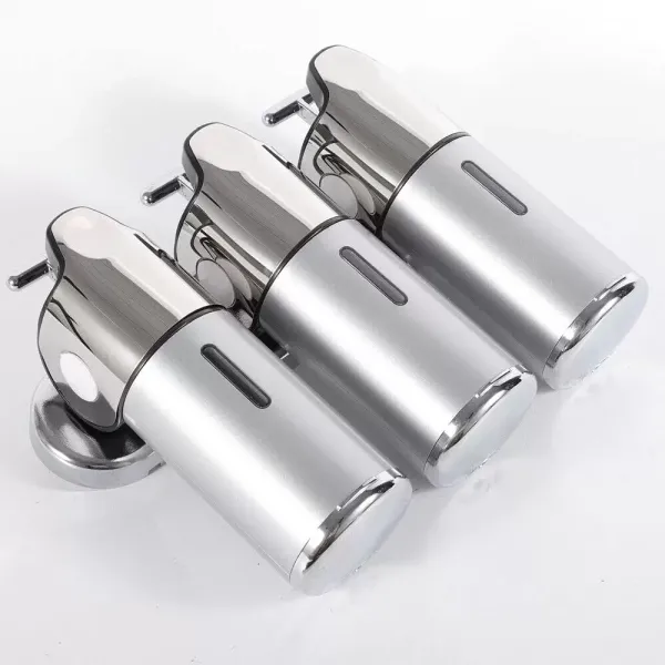 Lot de 3 distributeurs de savon mural - 500 ml - Pour salle de bain, cuisine, bureau, école, hôtel