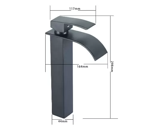 Robinet de salle de bain en laiton chromé avec poignée noire