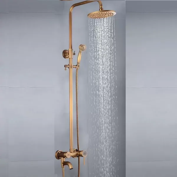 Kit de douche rétro en laiton- Système de douche en bronze