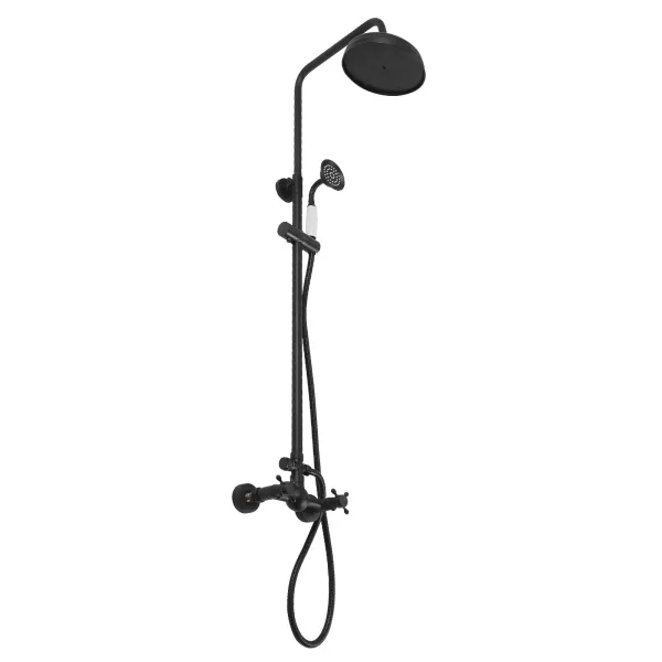 Ensemble de douche rétro noir avec pommeau de douche pour salle de bain