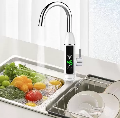 3000W 220V 360° elektrische kraan met LED digitale temperatuurweergave Instant warmwaterboiler