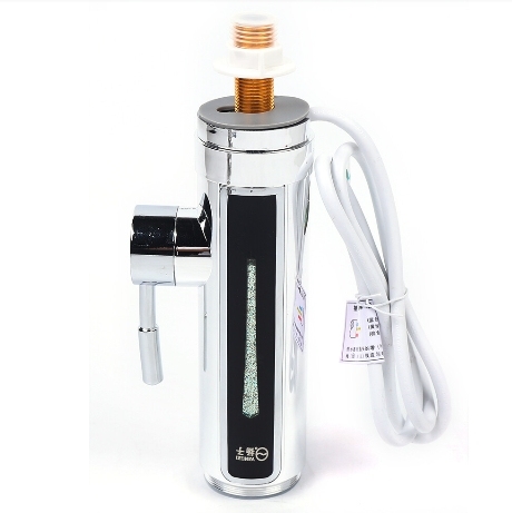 Robinet électrique avec résistance de 3 kW - Affichage de la température par LED - Acier inoxydable - Orientable à 360