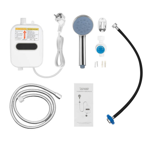 Chauffe-Eau Instantané Électronique 3500W Mini Chauffe-Eau Instantané + Pommeau de Douche Chauffe-Eau Instantané Électronique 3500W Mini Chauffe-Eau Instantané + Pommeau de Douche
