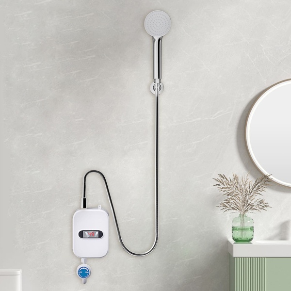 Mini chauffe-eau instantané 3,5 kW - Chauffe-eau électrique - Avec protection contre les fuites - Pour cuisine, salle de bain