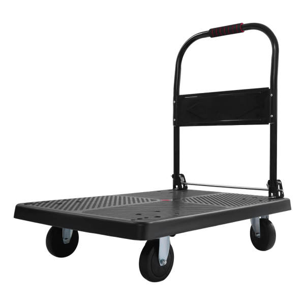 Chariot de transport à plate-forme pliable 400 kg avec roulettes pivotantes Voiture silencieuse (avec freins)
