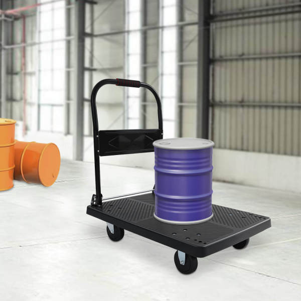 Chariot de transport à plate-forme pliable 400 kg avec roulettes pivotantes Voiture silencieuse (avec freins) Chariot de transport à plate-forme pliable 400 kg avec roulettes pivotantes Voiture silencieuse (avec freins)