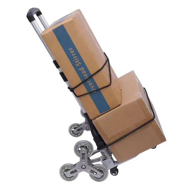 Chariot d'escalier pliable en aluminium avec 10 roues Noir Hauteur réglable