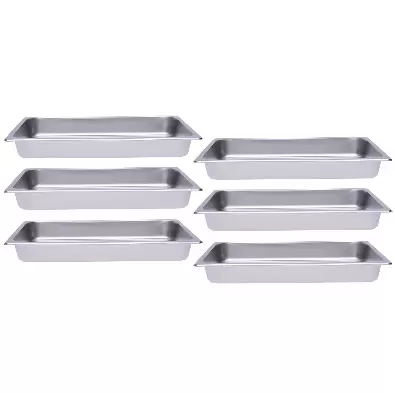 Set van 6 stapelbare roestvrijstalen containers 1/1 - Voor rechthoekige gastronomie