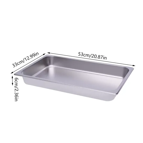 Lot de 6 récipients en acier inoxydable empilables 1/1 - Pour gastronomie rectangulaire Lot de 6 récipients en acier inoxydable empilables 1/1 - Pour gastronomie rectangulaire